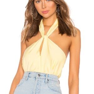 Super cute halter neck tie yellow summery top perfect for the beach or going out